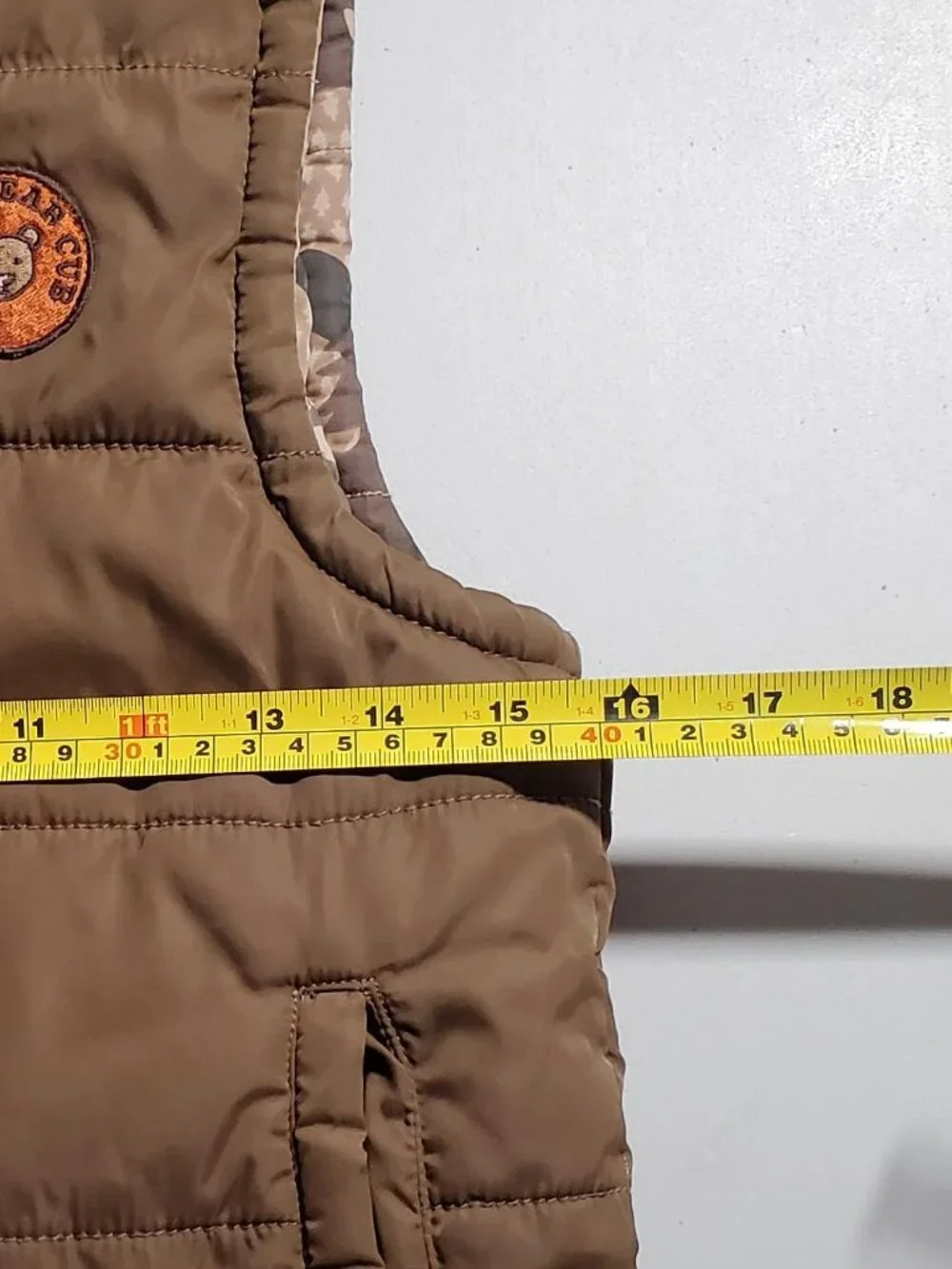 Gymboree Reversible Puffer Vest 'Little Bear Cub' Patch